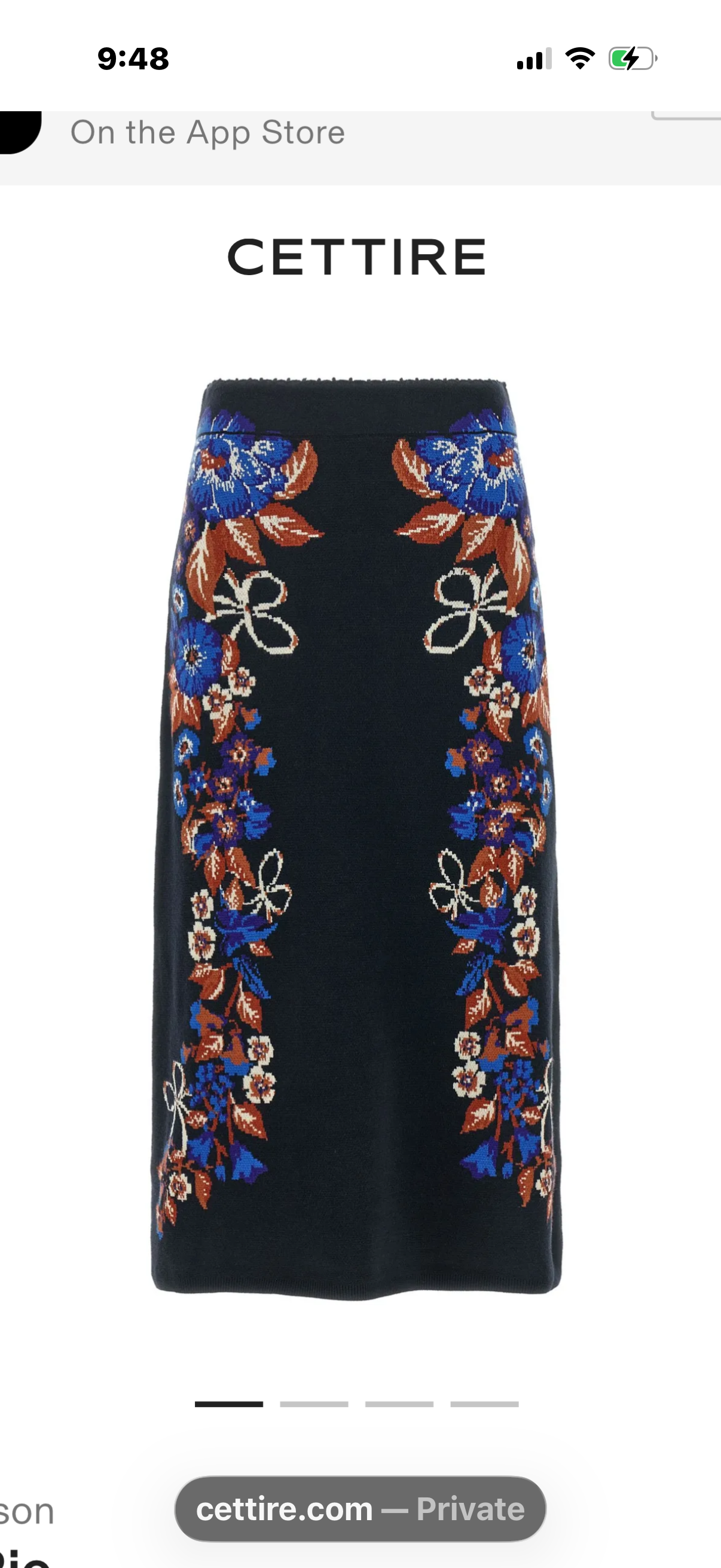 Bow Garden Knit Midi Skirt- Blue