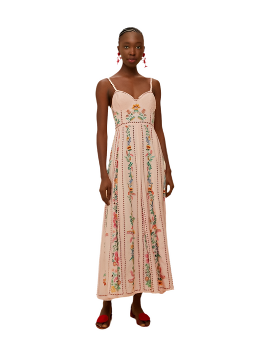 Delicate Forest Pink Maxi Dress