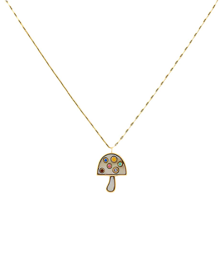 Colorful Mushroom Pendant Necklace