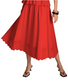 Sweet Scallop Midi Skirt- Red