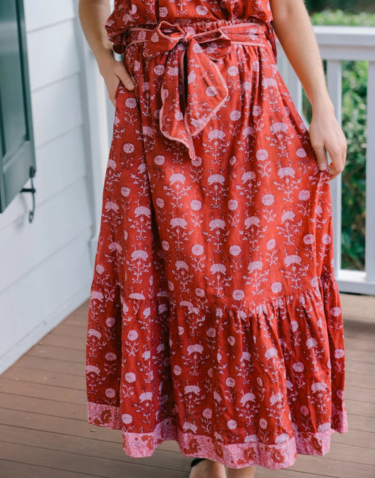 Addison Maxi Skirt- Merlot
