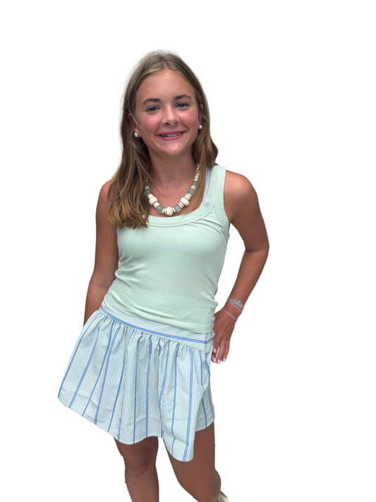 Sierra Scoop Neck Tank- Seafoam