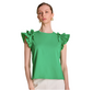 Mixed Media Ruffle Top- Green