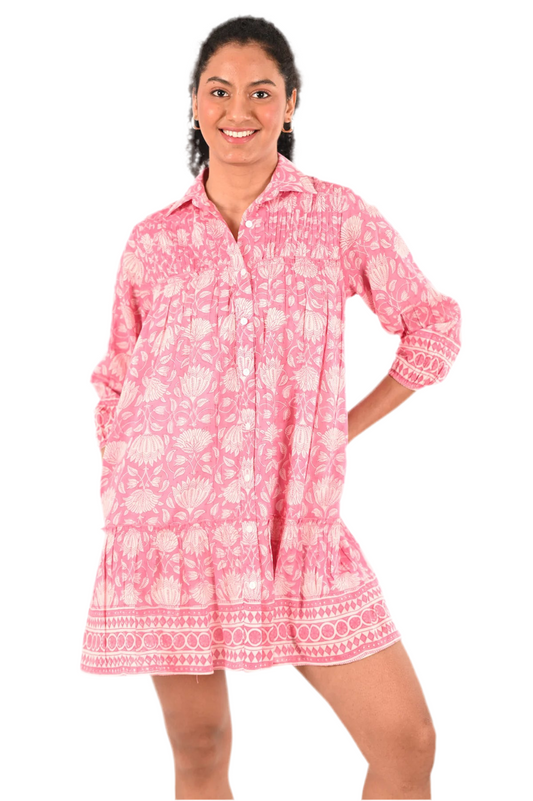 Henry Mini Dress- Wild Pink