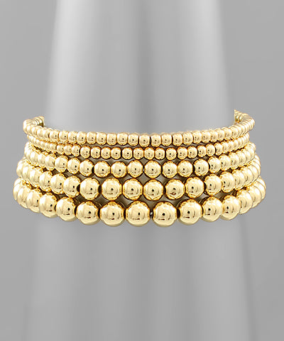 Gold Ball Bracelets- Set of 5