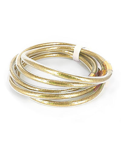 Glitter Jelly Bracelet Set- Gold