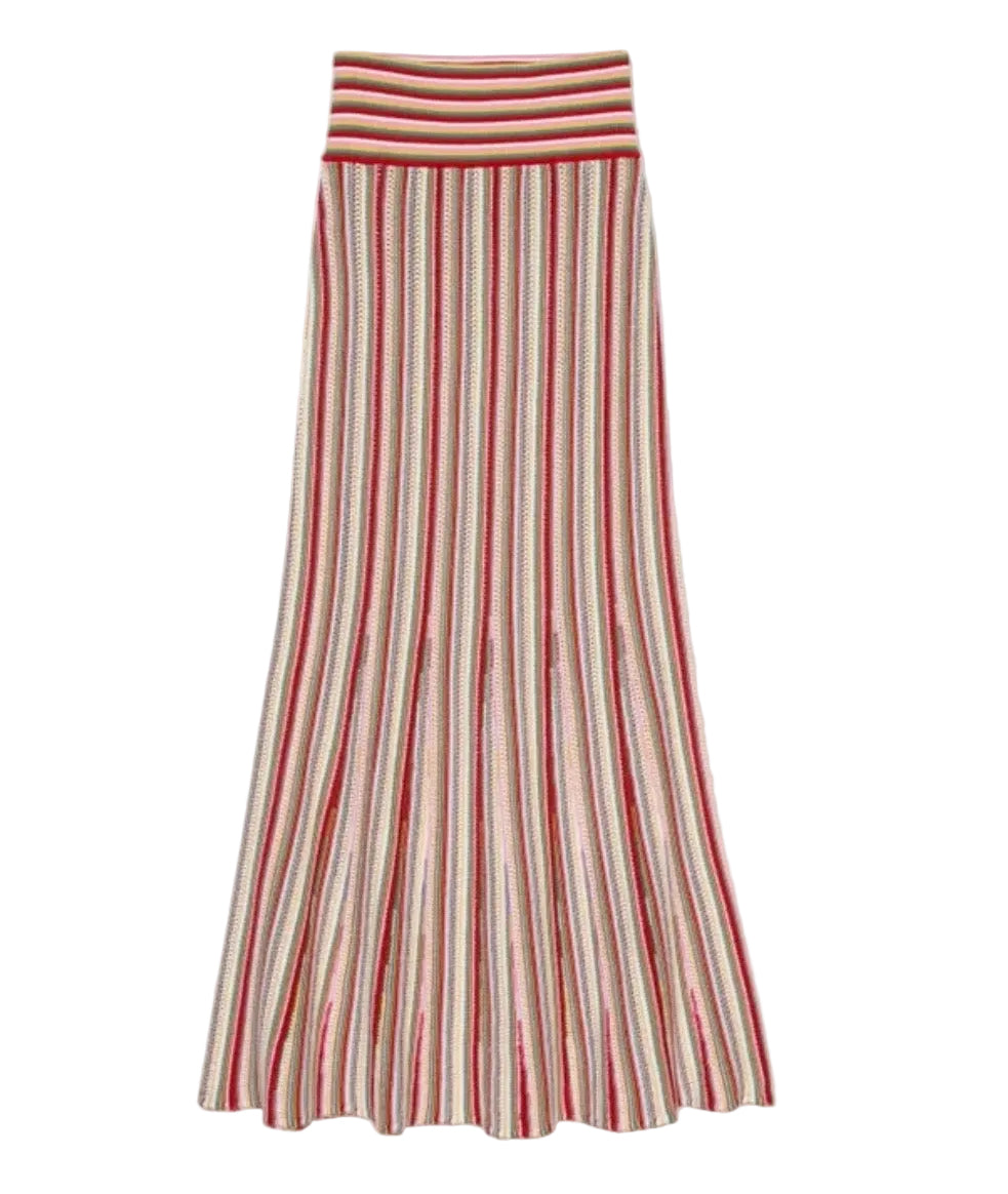 Nari Striped Midi Skirt- Havana Stripe