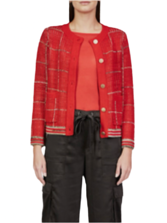 Knitted Lady jacket- Red