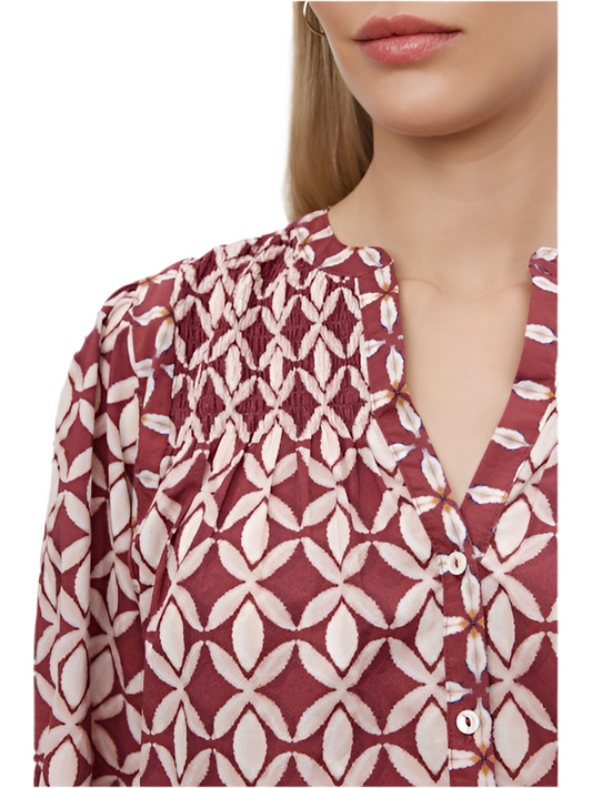 Haddon Printed Top- Sangria