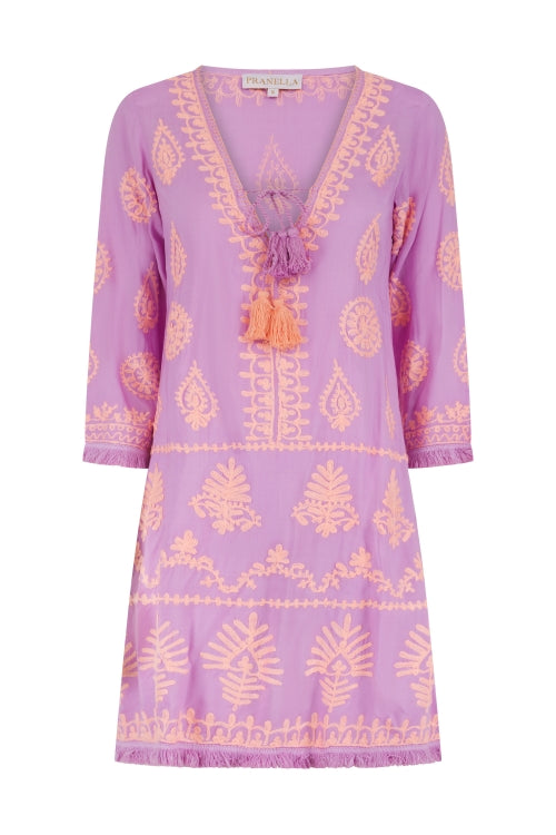 Aggie Embroidered Cover Up- Lilac Peach