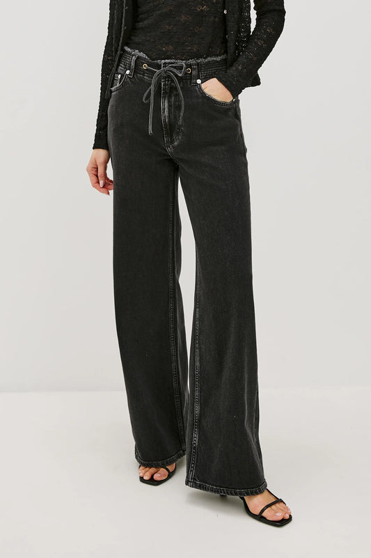 Angeleno Wide Leg Jean- Ash Black