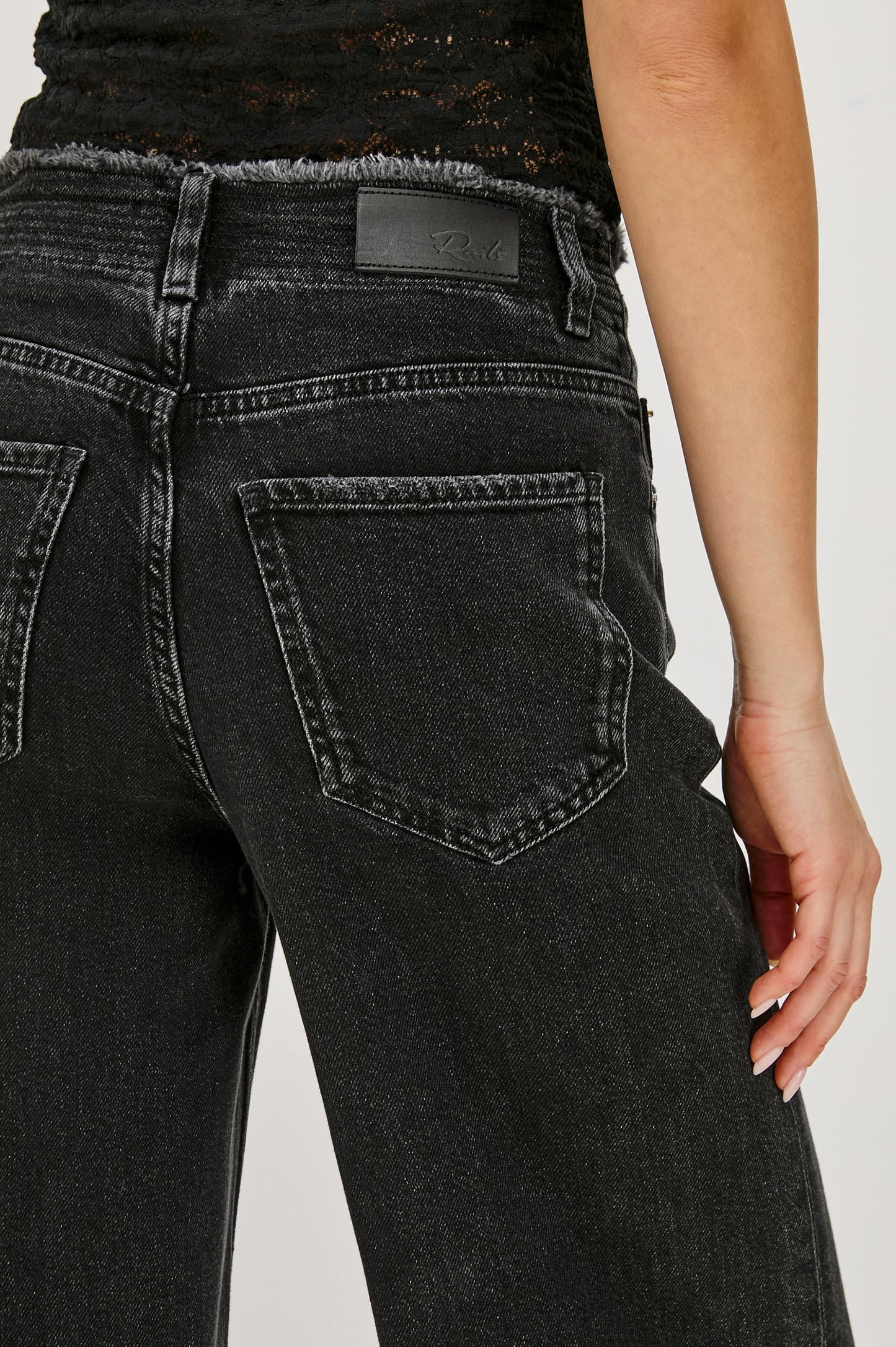 Angeleno Wide Leg Jean- Ash Black