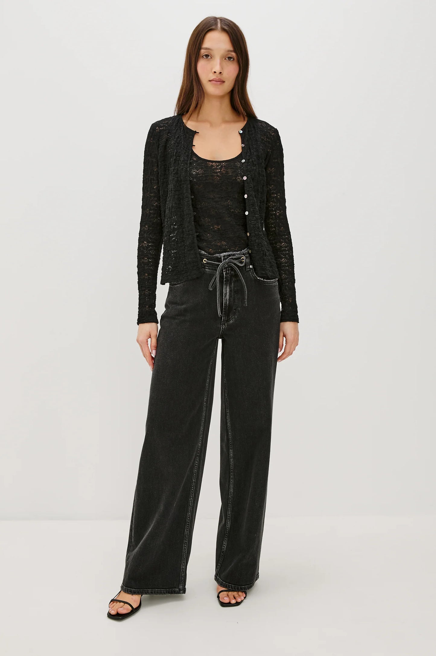 Angeleno Wide Leg Jean- Ash Black