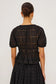 Argenta Cropped Eyelet Top- Black