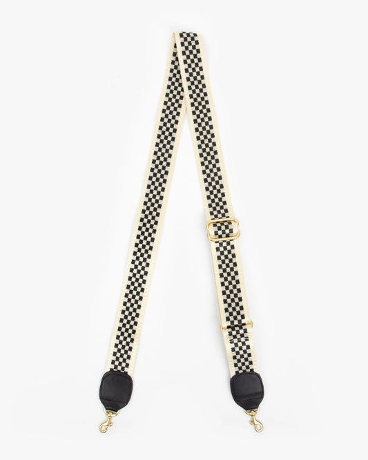 Adjustable Crossbody Strap- Black/White Checkered