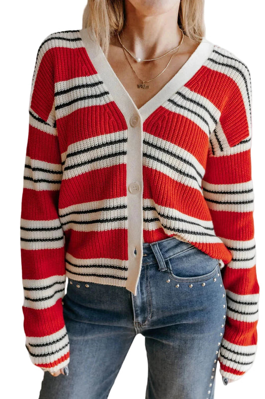 Calder Cardigan- Crimson