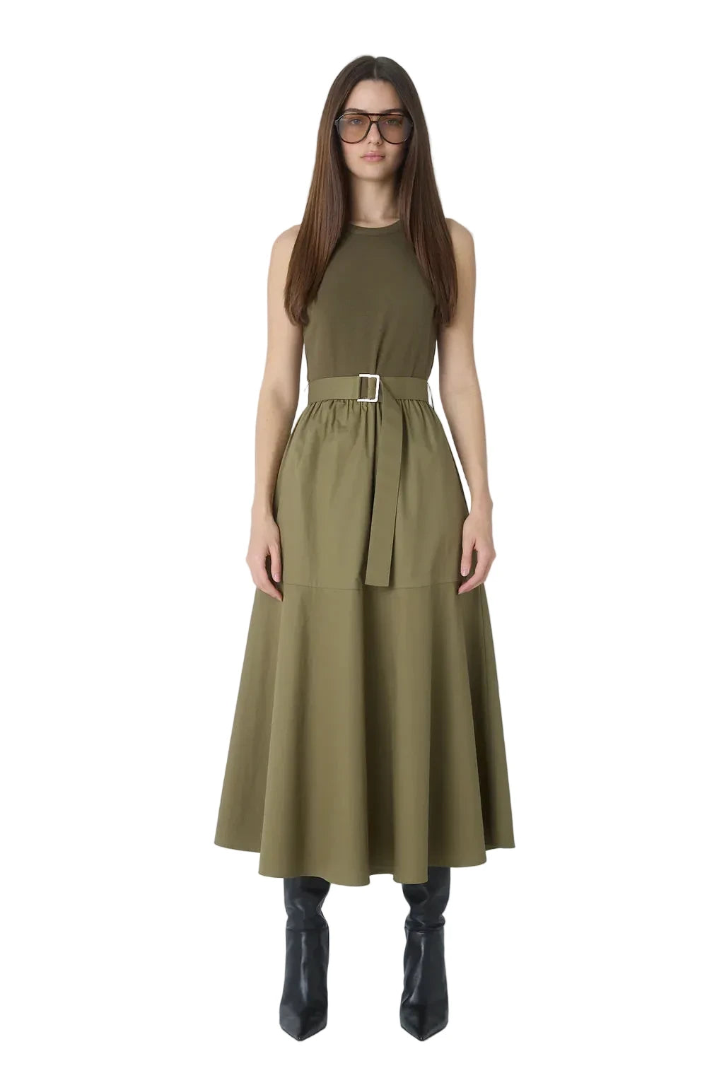 Maddox Midi Dress-Olive