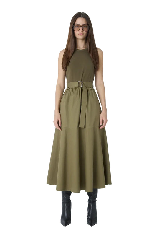 Maddox Midi Dress-Olive