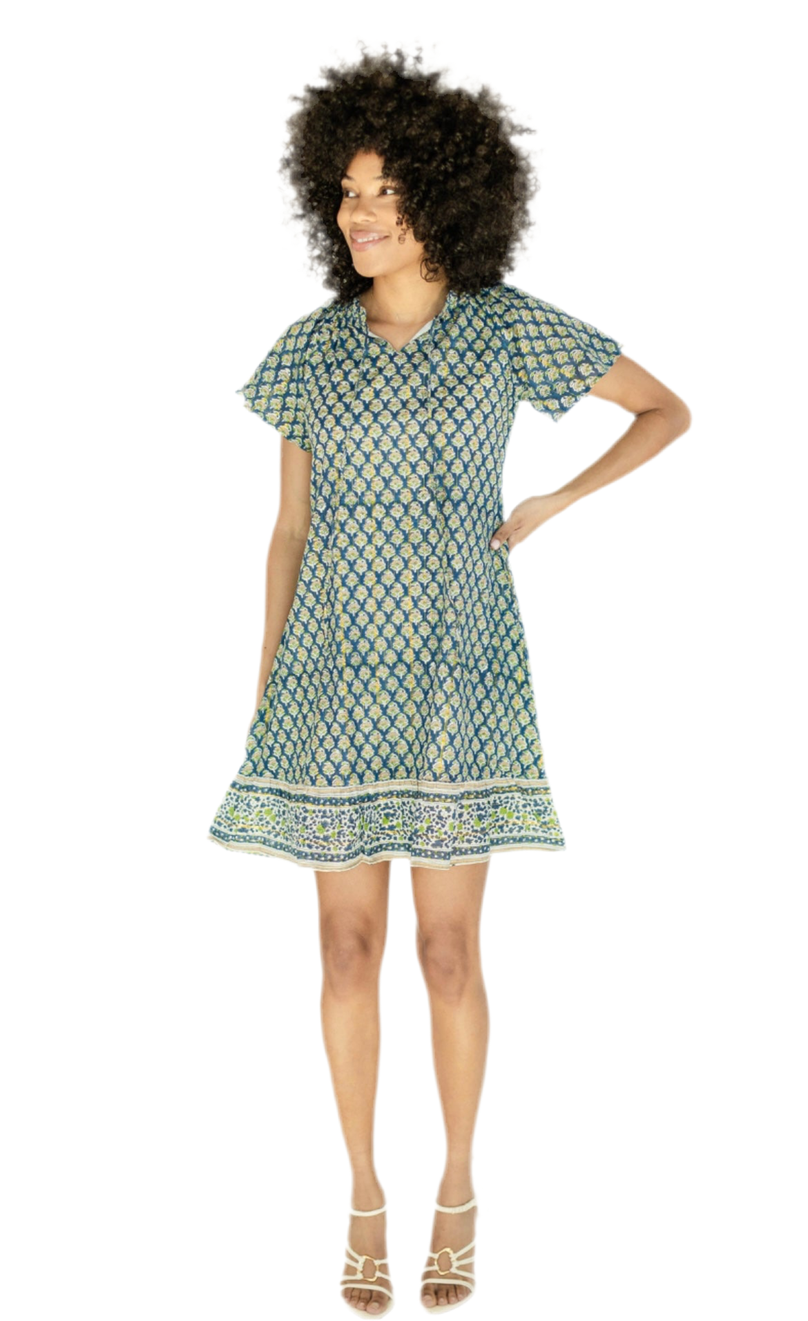 Blair Short Sleeve Printed Dress- Mulberry