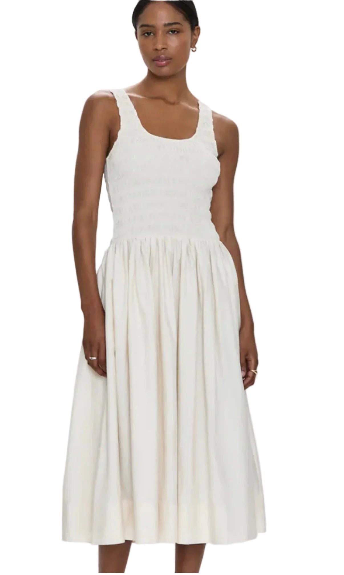 Alessia Textured Dress- Shell