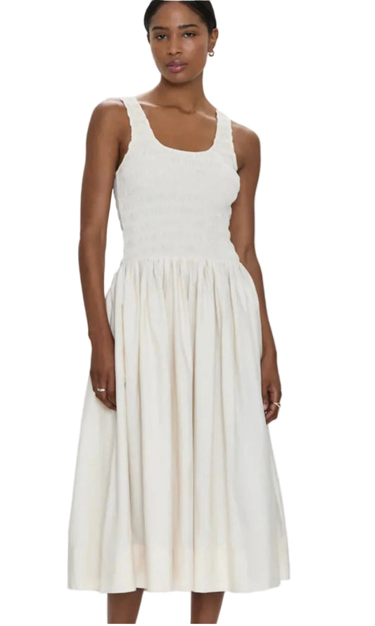 Alessia Textured Dress- Shell