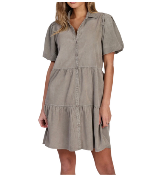 Parker Corduroy Dress- Brown