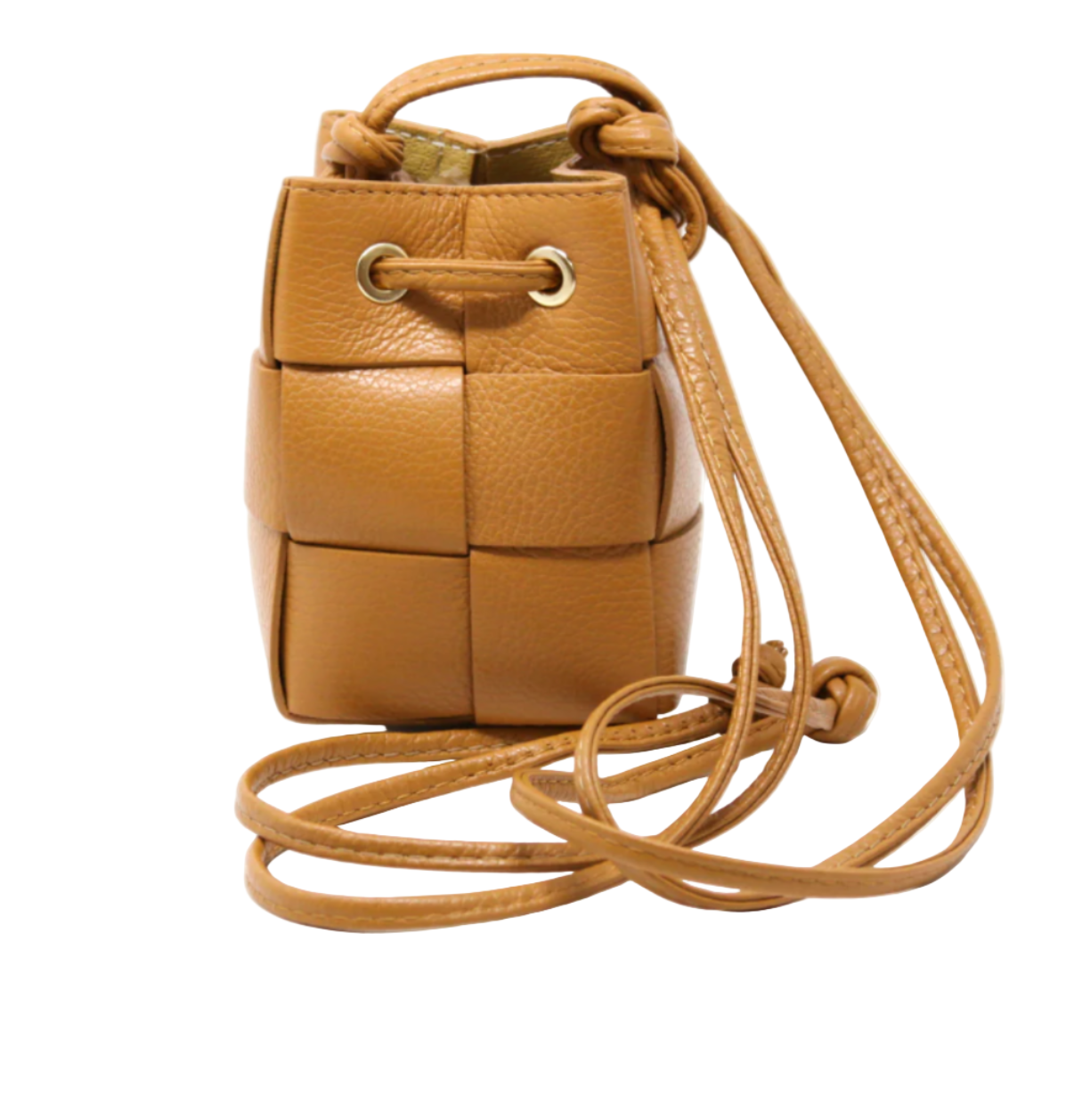 Leather Bucket Bag- Camel
