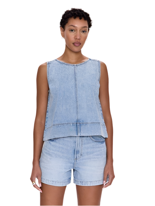 Rue Crop Denim Tank- Berkeley