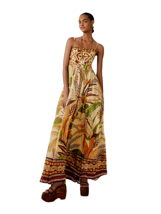 Foliage Sketch Maxi Dress