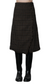 Brighton Asymetric Plaid Fringe Midi Skirt- Black