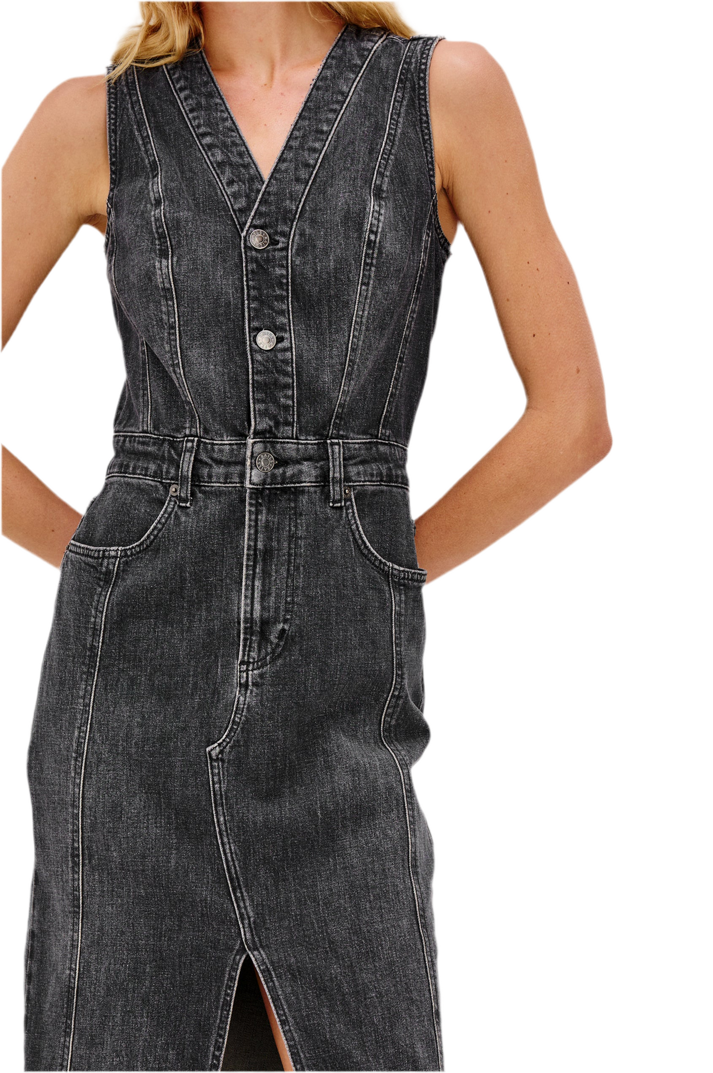 Westwood Midi Denim Dress- Black Pearl