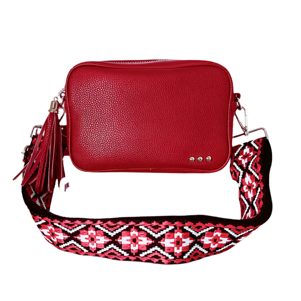 Willow Camera Crossbody Bag- Red