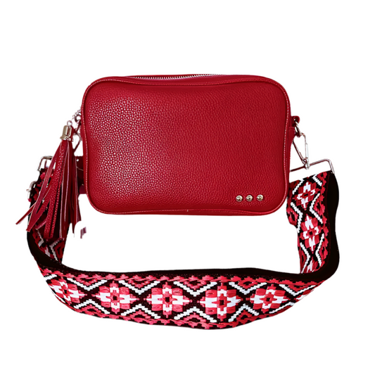 Willow Camera Crossbody Bag- Red