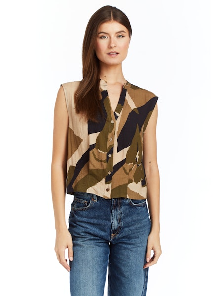 Montana Printed Top- Olive