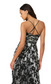 Back view – adjustable criss-cross spaghetti straps on Saoirse midi dress black silver