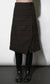 Brighton Asymetric Plaid Fringe Midi Skirt- Black