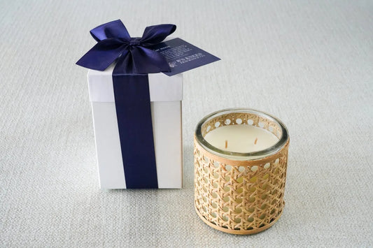 Basket Weave Candle (2-Wick)- Blue Moon