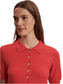 Toni Fine Knit Polo- Poinsettia