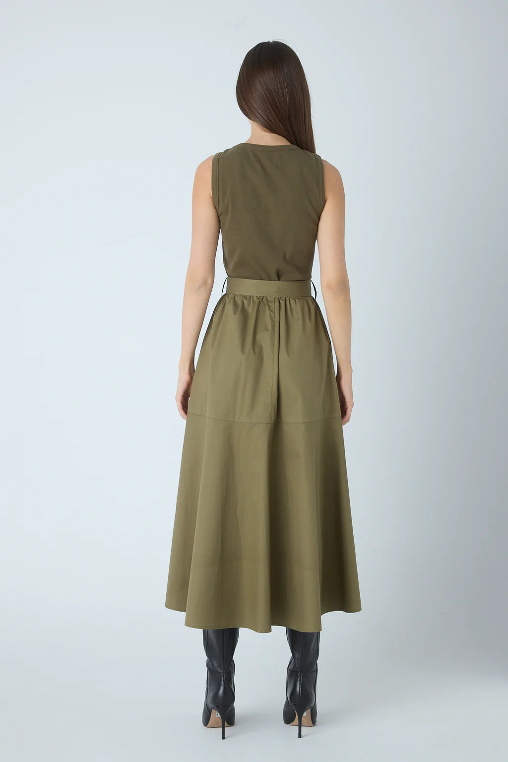 Maddox Midi Dress-Olive