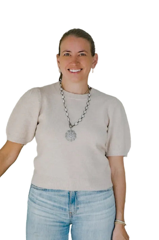Perfect Sweater Tee- Heather Bone