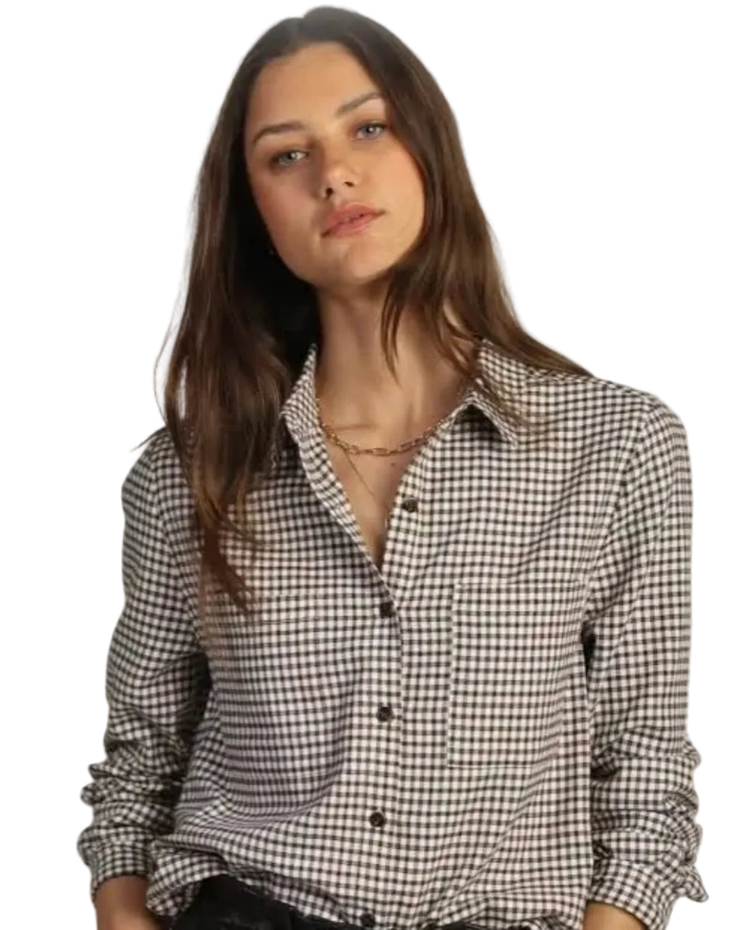 Brynn Two Pocket Shirt- Brown