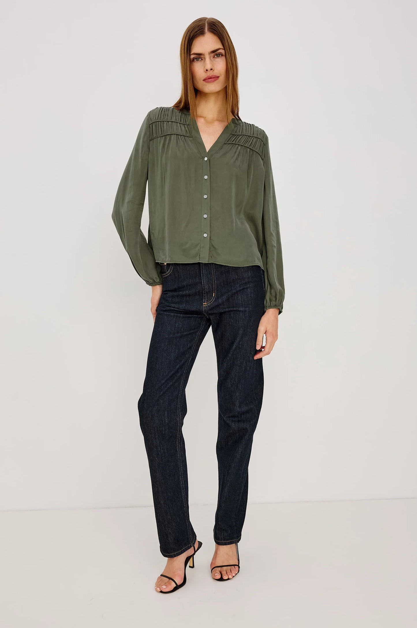 Cadence Long Sleeve Top- Olive