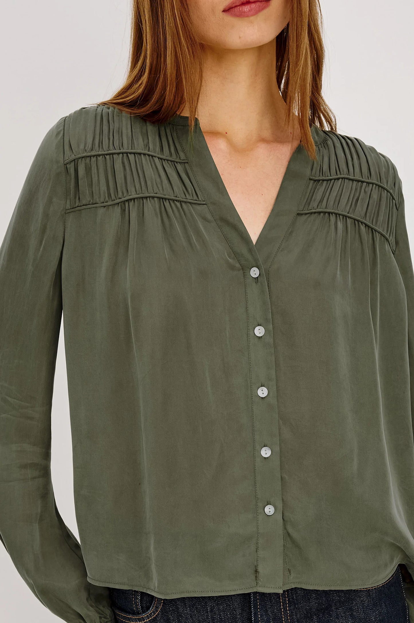 Cadence Long Sleeve Top- Olive