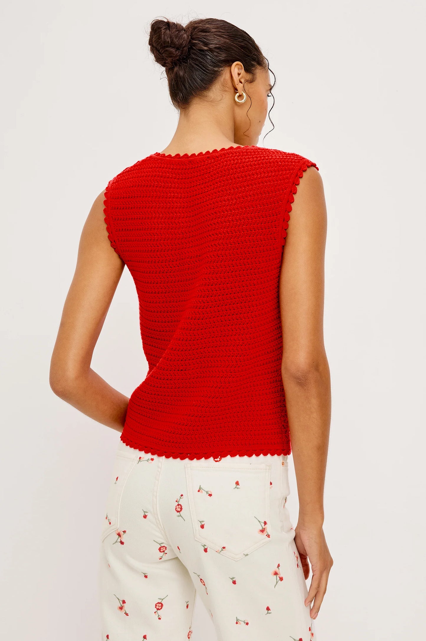 Calypso Knit Vest- Red