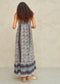 Cass Print Maxi Dress- Indigo/Rust