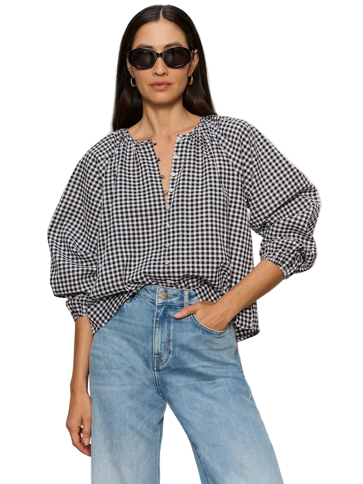 Perfect Gingham Button blouse
