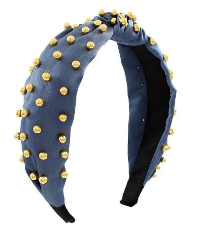 Ball Deco Headband- Navy