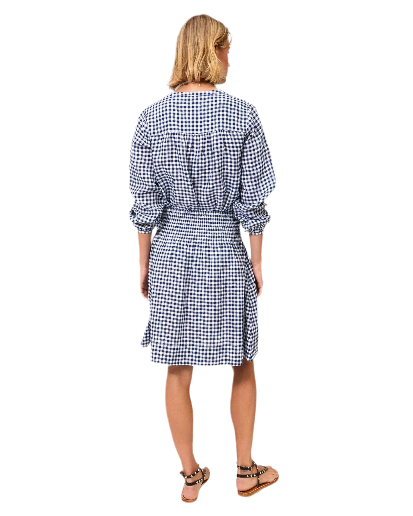 Zoe Court Skirt- Navy/White Gingham