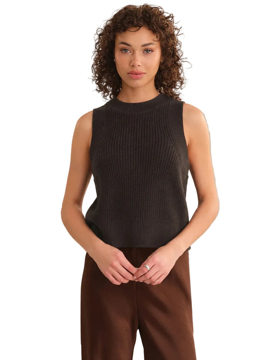 Demi High Crewneck Tank- Chocolate plum