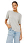 Cotton Cashmere Short Sleeve Top- Heather Grey